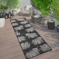 thumbnail image 1 of World Rug Gallery Contemporary Palm Leaves Textured Flat Weave Indoor/Outdoor Area Rug - BLACK 2'x7', 1 of 9