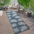thumbnail image 1 of World Rug Gallery Contemporary Palm Leaves Textured Flat Weave Indoor/Outdoor Area Rug - NAVY 2'x7', 1 of 9