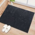 thumbnail image 1 of World Rug Gallery Contemporary Solid Machine Washable 2'1"x3' Dark Gray Door Mat, 1 of 9