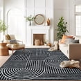 thumbnail image 1 of World Rug Gallery Contemporary Stripe Arch Design Area Rug - BLACK 7'10"x10', 1 of 9