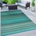 thumbnail image 1 of World Rug Gallery Contemporary Stripe Reversible Plastic Indoor and Outdoor Picnic Mat, Camping Rug, RV Rug - BLUE 7'10"X10', 1 of 9