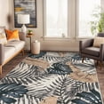thumbnail image 1 of World Rug Gallery Contemporary Tropical Floral Leaves Non Slip Area Rug - BEIGE 5'X7', 1 of 8