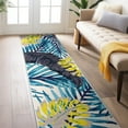 thumbnail image 1 of World Rug Gallery Contemporary Tropical Floral Leaves Non Slip Area Rug - BLUE 2'x7', 1 of 8