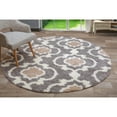 thumbnail image 1 of World Rug Gallery Cozy Moroccan Trellis Shag Area Rug - Gray 6'6" Round, 1 of 6