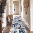 thumbnail image 1 of World Rug Gallery Distressed Abstract Area Rug - Blue 2'7"x12', 1 of 6