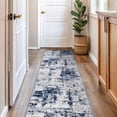 thumbnail image 1 of World Rug Gallery Distressed Abstract Area Rug - Blue 2'7"x6', 1 of 6