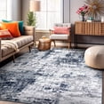 thumbnail image 1 of World Rug Gallery Distressed Abstract Area Rug - Blue 4'x6', 1 of 6