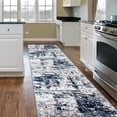 thumbnail image 1 of World Rug Gallery Distressed Abstract Blue 2'x10' Runner Rug, 1 of 6