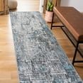 thumbnail image 1 of World Rug Gallery Distressed Abstract Stain Resistant Soft Area Rug - Blue 2'x7', 1 of 8