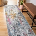 thumbnail image 1 of World Rug Gallery Distressed Abstract Stain Resistant Soft Area Rug - Multi 2'x7', 1 of 9