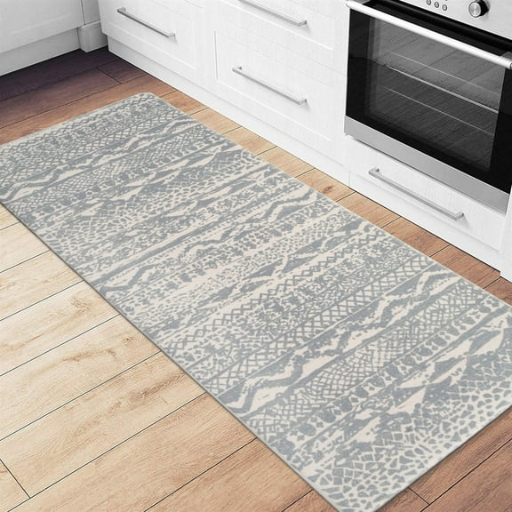 World Rug Gallery  Distressed Boho Anti Fatigue Standing Mat 18" x 47" 3' x 5', 2' x 3', 6' Runner