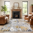 thumbnail image 1 of World Rug Gallery Distressed Modern Abstract Area Rug - Yellow 7'10" x 10', 1 of 7