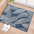 thumbnail image 1 of World Rug Gallery Distressed Palm Leaves Textured Flat Weave Indoor/Outdoor Door Mat - NAVY 2'x3', 1 of 8
