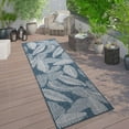 thumbnail image 1 of World Rug Gallery Distressed Palm Leaves Textured Flat Weave Indoor/Outdoor Area Rug - NAVY 2'x7', 1 of 9