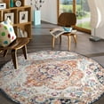 thumbnail image 1 of World Rug Gallery Distressed Vintage Bohemian Area Rug - Multicolored 8' Round, 1 of 8