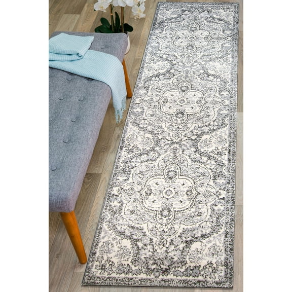 World Rug Gallery Distressed Vintage Bohemian Ivory 2' x 7' Runner Rug