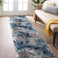 thumbnail image 1 of World Rug Gallery Edinburgh Floral Leaves Area Rug - Blue 2'x7', 1 of 9