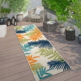World Rug Gallery Evora Palm Frond Indoor/Outdoor Area Rug - Multi - 2 ...