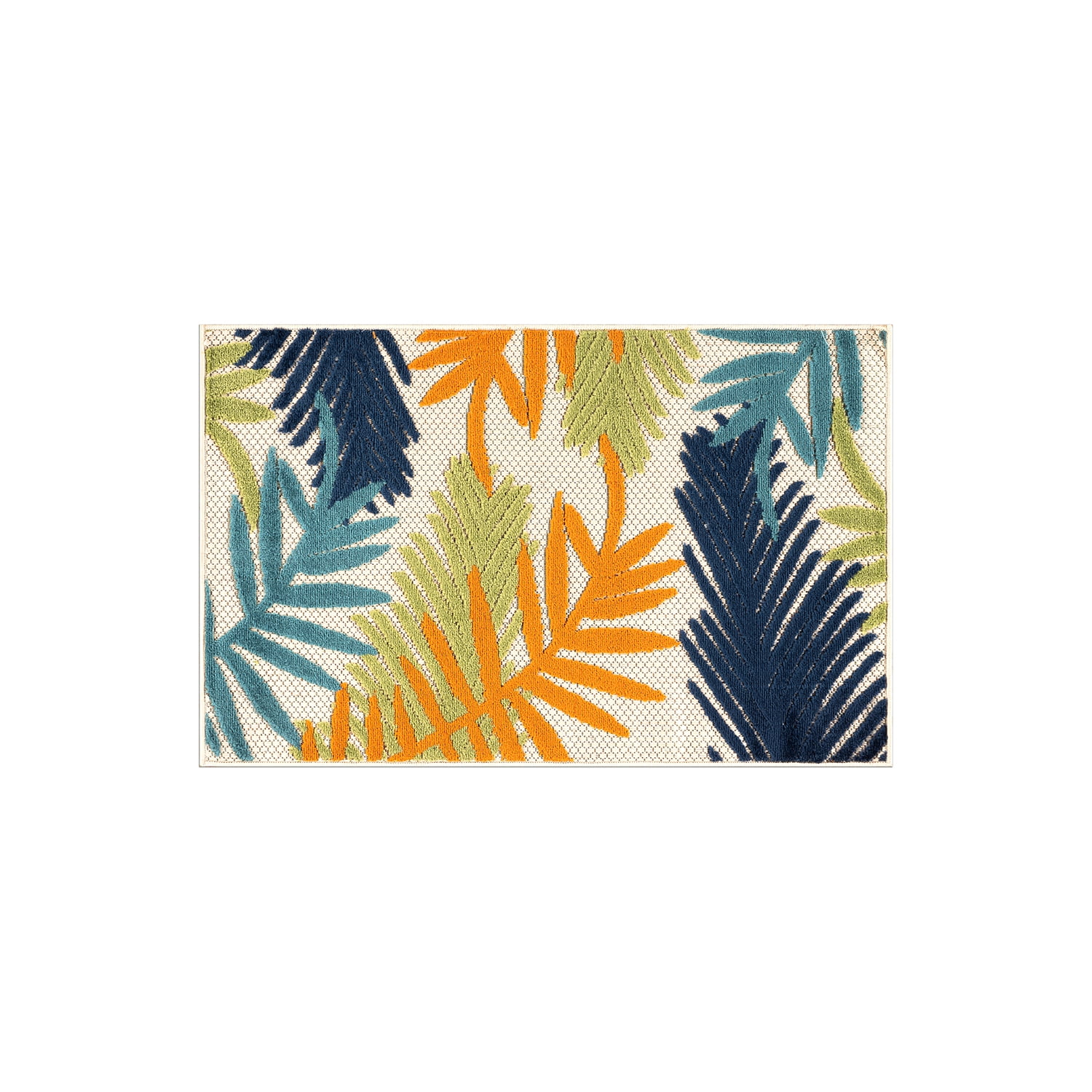 World Rug Gallery Evora Palm Frond Indoor/Outdoor Area Rug - Multi - 2 ...