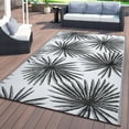 thumbnail image 1 of World Rug Gallery Floral Tropical Reversible Recycled Plastic Outdoor Rugs - BLACK 7'10"x10', 1 of 8