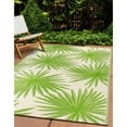 thumbnail image 1 of World Rug Gallery Floral Tropical Reversible Recycled Plastic Outdoor Picnic Mat, Camping Rug, RV Rug - GREEN 3'3"x5', 1 of 9