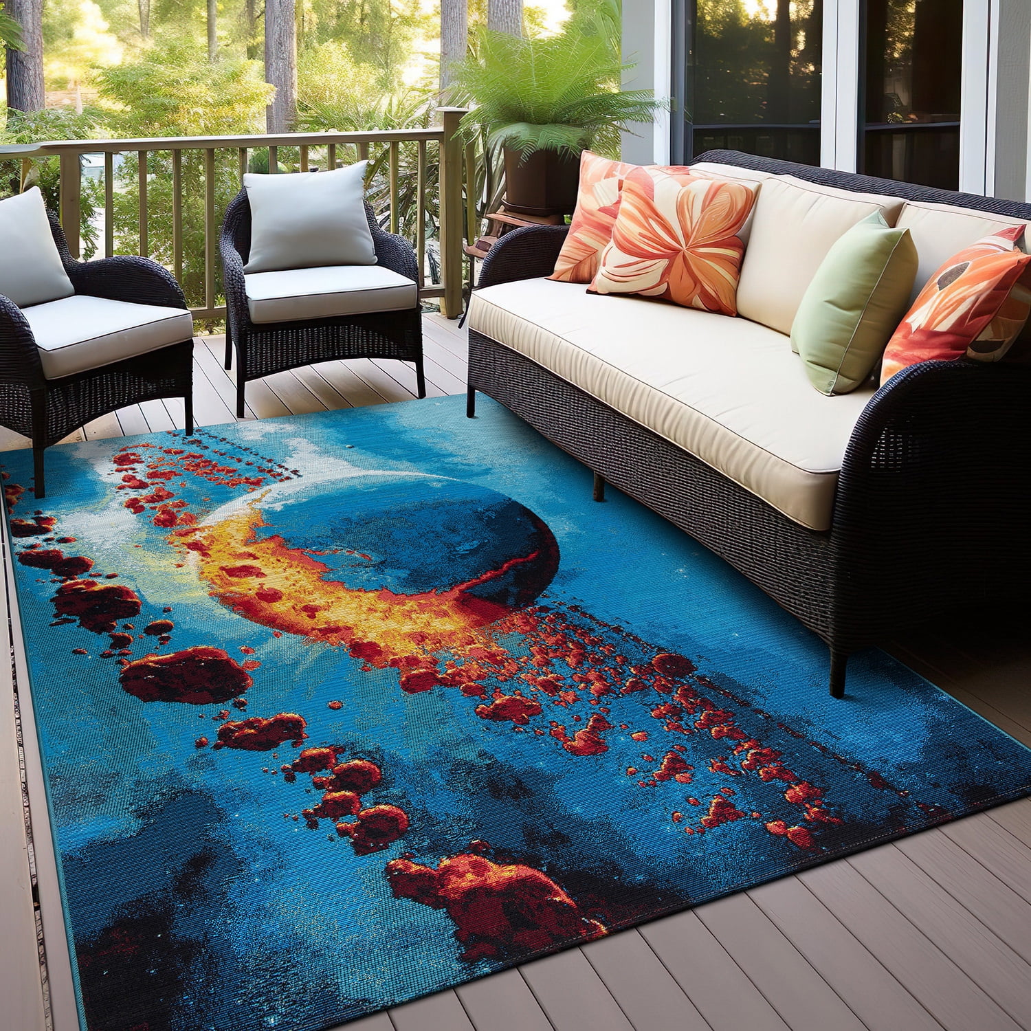 World Rug Gallery Galactic Wonder Galaxy Indoor/Outdoor Area Rug ...