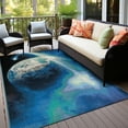 thumbnail image 1 of World Rug Gallery Galaxy Collection Adventure Earth Indoor/Outdoor Area Rug - Blue 5'3"X7', 1 of 9