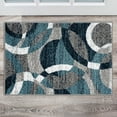 thumbnail image 1 of World Rug Gallery Geometric Circles Blue 2' x 3' Door Mat, 1 of 6