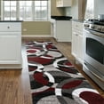 thumbnail image 1 of World Rug Gallery Geometric Circles Red 2' x 7' Runner Rug, 1 of 5