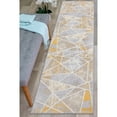 thumbnail image 1 of World Rug Gallery  Geometric Modern Area Rug Yellow 2'x7' Runner 6' Runner, 8' Runner Runner, Indoor Entryway, Kitchen, Bedroom Ivory, Grey Runner,, 1 of 7