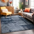 thumbnail image 1 of World Rug Gallery Geometric Stripe Distressed Non Slip Area Rug - GRAY 7'10"x10', 1 of 8