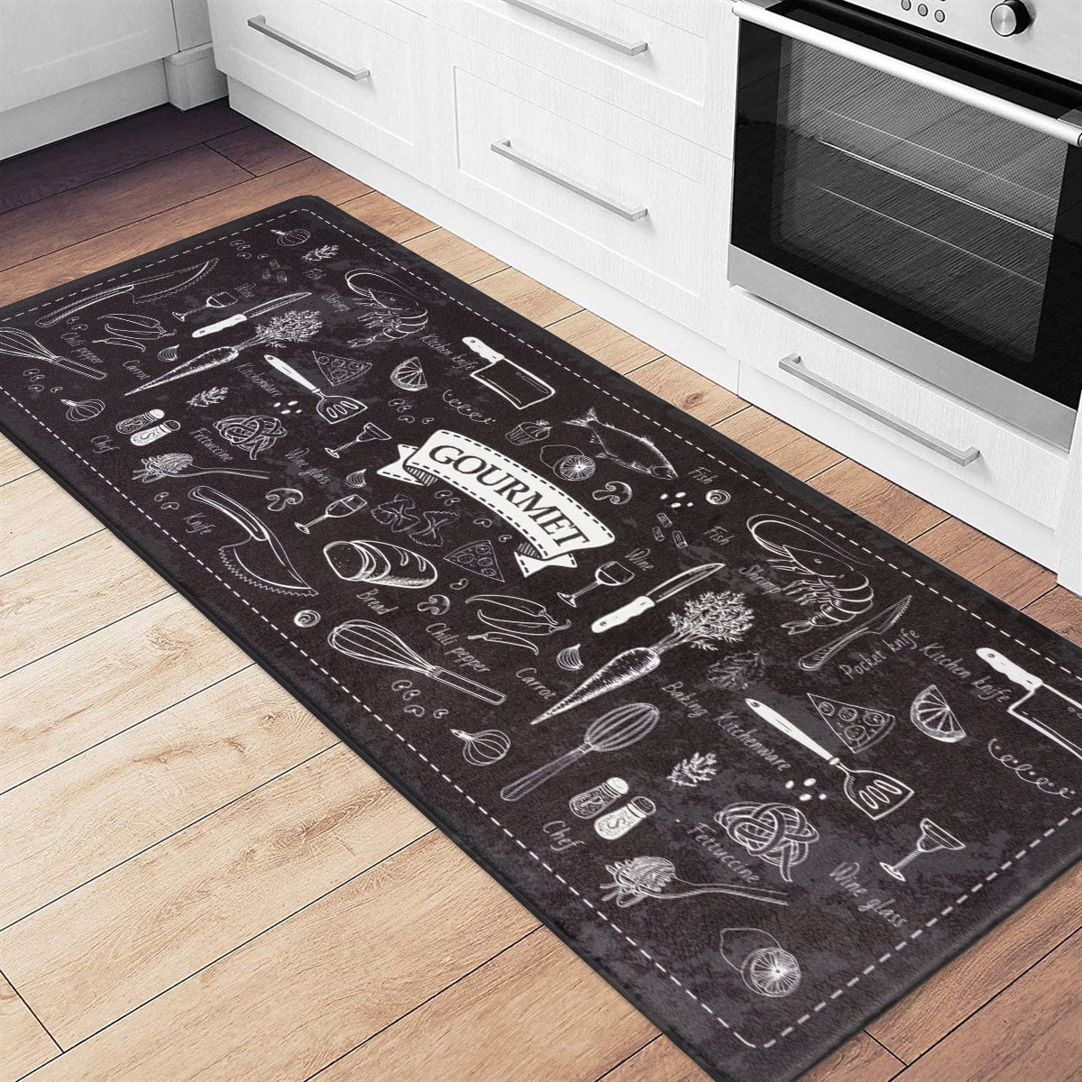 World Rug Gallery Gourmet Anti Fatigue Standing Mat - Black 18"x47"
