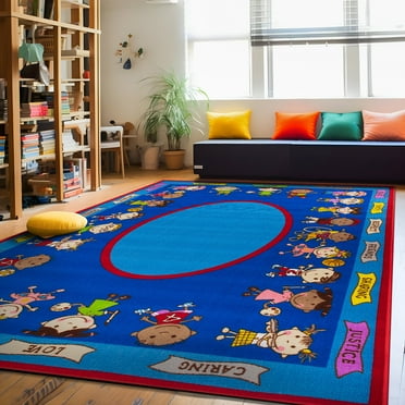 World Rug Gallery Kids Educational Learning Non Slip Area Rug - MULTI 5'X7'