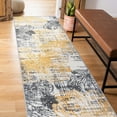 thumbnail image 1 of World Rug Gallery Large Floral Distressed Stain Resistant Soft Area Rug - Yellow 2'x7', 1 of 9