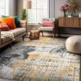 thumbnail image 1 of World Rug Gallery Large Floral Distressed Stain Resistant Soft Area Rug - Yellow 7'10"x10', 1 of 10