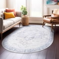 thumbnail image 1 of World Rug Gallery Medallion Boho Machine Washable 5'x8' Oval Blue Area Rug, 1 of 8