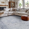 thumbnail image 1 of World Rug Gallery Medallion Boho Machine Washable 6'6"x9' Blue Area Rug, 1 of 8
