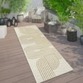 thumbnail image 1 of World Rug Gallery Modern Abstract Lines Weather Resistant Reversible Indoor/Outdoor Area Rug - NATURAL 2'x7', 1 of 8