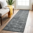 thumbnail image 1 of World Rug Gallery Modern Arch Pattern Stripe Area Rug - BLACK 2'x7', 1 of 8
