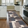 thumbnail image 1 of World Rug Gallery Modern Boxes Design Non-slip (Non-skid) Blue 22" x 84" Indoor Runner Rug, 1 of 3