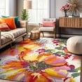 thumbnail image 1 of World Rug Gallery Modern Bright Flowers Non-Slip Multicolored 5'3" x 7'3" Area Rug, 1 of 9