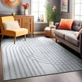 thumbnail image 1 of World Rug Gallery Modern Contemporary Lines Machine Washable 10'x14' Ivory Area Rug, 1 of 9