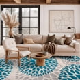 thumbnail image 1 of World Rug Gallery Modern Floral Circles Blue 5' x 7' Area Rug, 1 of 9