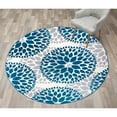 thumbnail image 1 of World Rug Gallery Modern Floral Circles Blue 6'6" Round Rug, 1 of 7