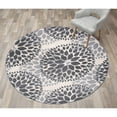 thumbnail image 1 of World Rug Gallery Modern Floral Circles Gray 6'6" Round Rug, 1 of 7