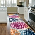 thumbnail image 1 of World Rug Gallery Modern Floral Circles Multi 2' x 7' Runner Rug, 1 of 7