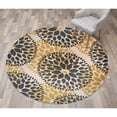 thumbnail image 1 of World Rug Gallery Modern Floral Circles Yellow 6'6" Round Rug, 1 of 7