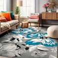 thumbnail image 1 of World Rug Gallery Modern Floral Design Blue 3'1" x 5' Area Rug, 1 of 8