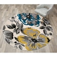 thumbnail image 1 of World Rug Gallery Modern Floral Design Cream 6'6" Round Rug, 1 of 8