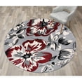 thumbnail image 1 of World Rug Gallery Modern Floral Design Red 6'6" Round Rug, 1 of 7
